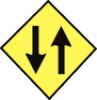 Two-way Traffic Ahead road sign