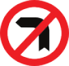 No Left Turn road sign